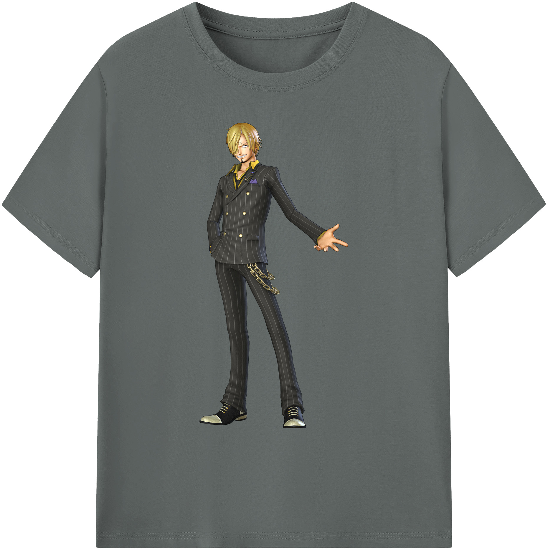 （画像用） ワンピース サンジ ONE PIECE Sanji 綿100％ メンズ半袖Tシャツ｜肌触りやわらか＆通気性